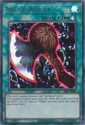 SJ Axe of Despair - SRL-EN002 - Ultra Rare Unlimited (25th Reprint) Spell Ruler 25th Anniversary Singles (Espanol)