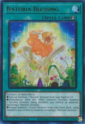 Naturia Blessing - MP23-EN204 - Ultra Rare 1st Edition Mega Tin 2023 Dueling Heroes Singles