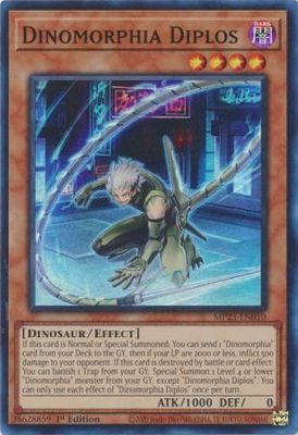 Dinomorphia Diplos - MP23-EN010 - Super Rare 1st Edition Mega Tin 2023 Dueling Heroes Singles