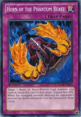 Horn of the Phantom Beast - SDOK-EN034 - Common 1st Edition Structure Deck: Onslaught of the Fire Kings [SDOK]