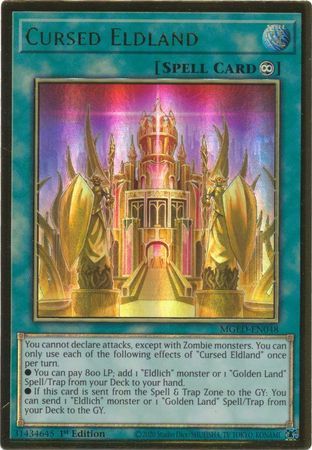 Cursed Eldland - MGED-EN048 - Premium Gold Rare 1st Edition Maximum Gold El Dorado 1st Edition Singles *Espanol*