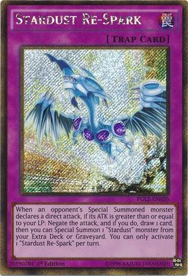 Stardust Re-Spark - PGL2-EN020 - Gold Secret Rare 1st Edition Premium Gold: Return of the Bling 1st Edition Singles *Espanol*