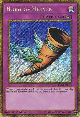 SH Horn of Heaven - PGL3-EN034 - Gold Secret Rare 1st Edition Premium Gold: Infinite Gold Singles