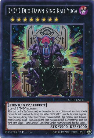 D/D/D Duo-Dawn King Kali Yuga - MP16-EN143 - Super Rare 1st Edition Yu-Gi-Oh! 2016 Mega-Tins 1st Edition Singles *Espanol*
