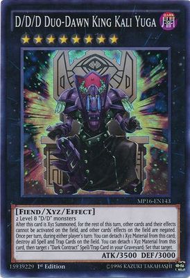 D/D/D Duo-Dawn King Kali Yuga - MP16-EN143 - Super Rare 1st Edition Yu-Gi-Oh! 2016 Mega-Tins 1st Edition Singles *Espanol*