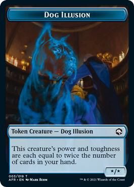 Dog Illusion 003/019 // Emblem - Zariel, Archduke of Avernus 019/019 Double-Sided Token - Adventures in the Forgotten Realms (AFR) Adventures in the Forgotten Realms