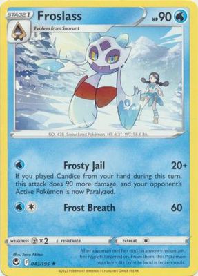 Froslass - 043/195 - Rare Sword &amp; Shield: Silver Tempest Singles