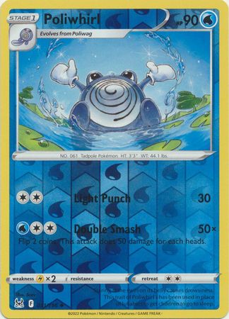 Poliwhirl - 031/196 - Uncommon Reverse Holo Sword &amp; Shield: Lost Origin Reverse Holo Singles