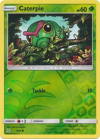 Caterpie - 1/68 - Common Reverse Holo Hidden Fates Reverse Holo Singles