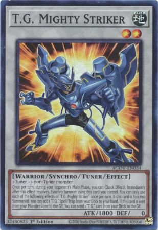 T.G. Mighty Striker - AGOV-EN034 - Super Rare 1st Edition Age of Overlord 1st Edition Singles (espanol)