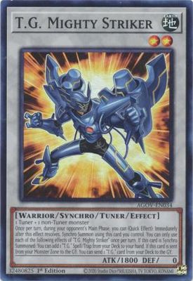 T.G. Mighty Striker - AGOV-EN034 - Super Rare 1st Edition Age of Overlord 1st Edition Singles