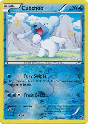 Cubchoo - 21/111 - Common Reverse Holo XY: Furious Fists Reverse Holo Singles
