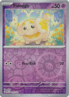 Fidough - 038/091 - Common Reverse Holo Scarlet &amp; Violet: Paldean Fates Reverse Holo Singles