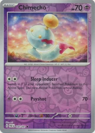 Chimecho - 030/091 - Common Reverse Holo Scarlet &amp; Violet: Paldean Fates Reverse Holo Singles