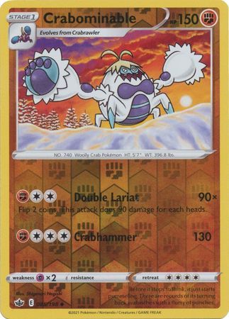 Crabominable - 085/198 - Uncommon Reverse Holo Sword &amp; Shield: Chilling Reign Reverse Holo Singles
