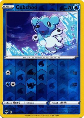 Cubchoo - 048/189 - Common Reverse Holo Sword &amp; Shield: Darkness Ablaze Reverse Holo Singles