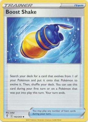 Boost Shake - 142/203 - Uncommon Sword &amp; Shield: Evolving Skies Singles