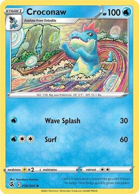 Croconaw - 056/264 - Uncommon Sword &amp; Shield: Fusion Strike Singles