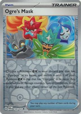 Ogre&#39;s Mask - 159/167 - Uncommon Reverse Holo Scarlet &amp; Violet: Twilight Masquerade Reverse Holo Singles