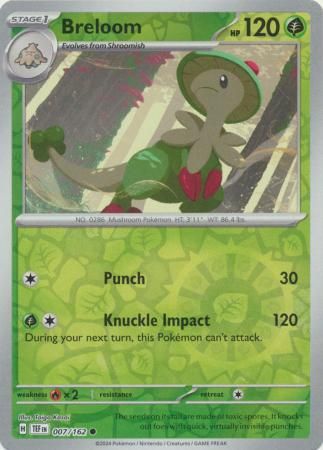 Breloom - 007/162 - Common Reverse Holo Scarlet &amp; Violet: Temporal Forces Reverse Holo Singles