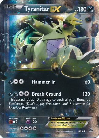 SJ Tyranitar EX - 42/98 - Ultra Rare XY: Ancient Origins Singles