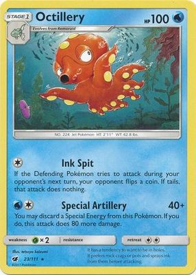 Octillery - 23/111 - Rare Sun &amp; Moon: Crimson Invasion Singles