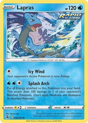 Lapras - 054/264 - Uncommon Sword &amp; Shield: Fusion Strike Singles