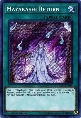 SJ Mayakashi Return - HISU-EN038 - Secret Rare 1st Edition Hidden Summoners Singles