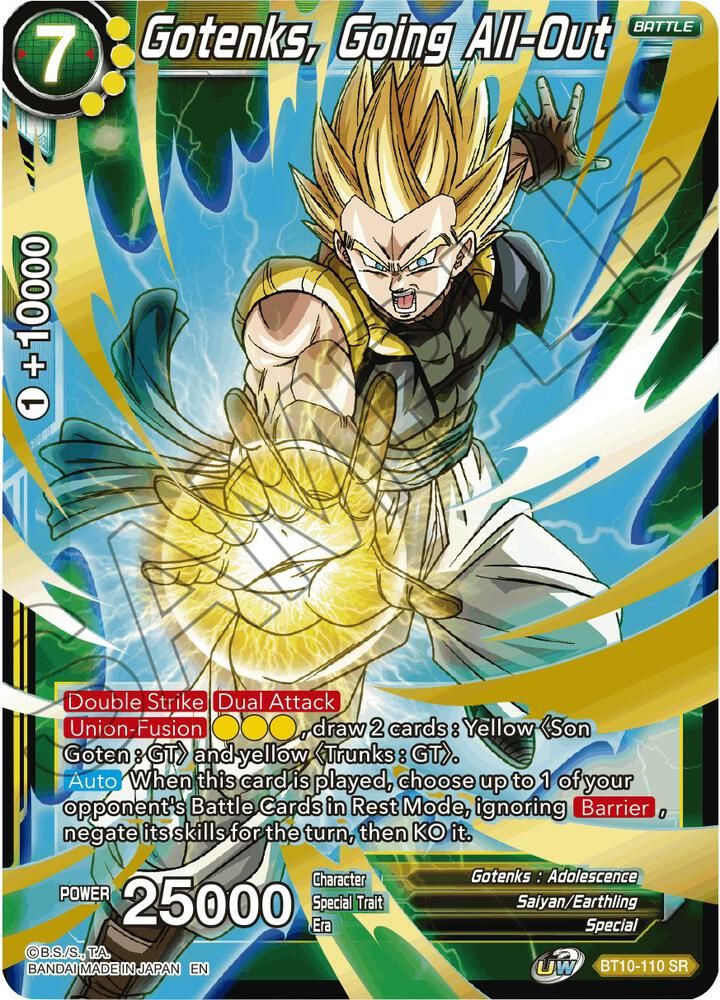 Gotenks, Going All-Out - Rise of the Unison Warrior (DBS-B10) Rise of the Unison Warrior Foil