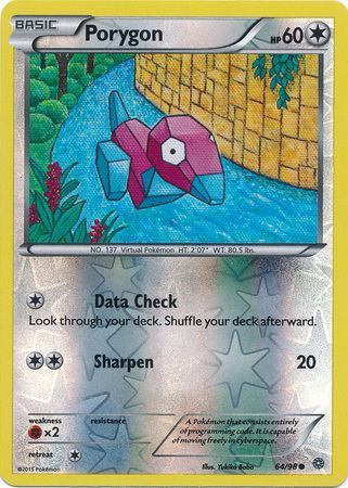 Porygon - 64/98 - Common Reverse Holo XY: Ancient Origins Reverse Holo Singles