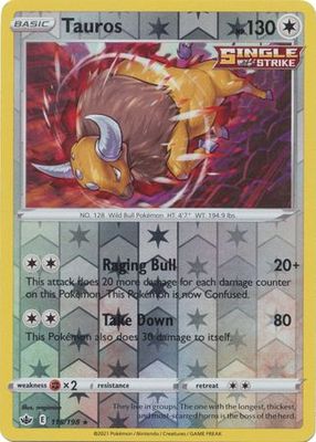 Tauros - 115/198 - Holo Rare Reverse Holo Sword &amp; Shield: Chilling Reign Reverse Holo Singles