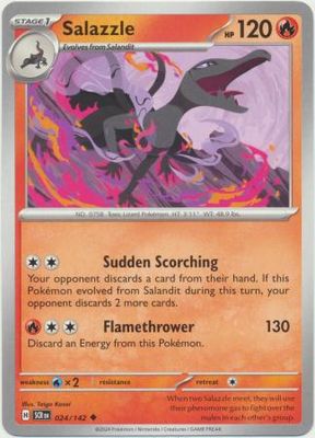 SH Salazzle - 024/142 - Uncommon Scarlet &amp; Violet: Stellar Crown Singles