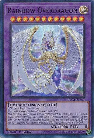 (Membresia) Rainbow Overdragon - SDCB-EN043 - Super Rare 1st Edition Legend of the Crystal Beasts 1st Edition Singles