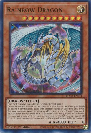 Rainbow Dragon - SDCB-EN041 - Ultra Rare 1st Edition Legend of the Crystal Beasts 1st Edition Singles