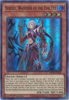 Serziel, Watcher of the Evil Eye - MP20-EN232 - Ultra Rare 1st Edition 2020 Mega-Tin: Lost Memories 1st Edition Singles