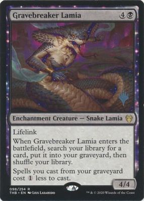 Gravebreaker Lamia 098/254 - Silver Stamped Theros: Beyond Death (THB) Silver Stamped Foil Singles Foil