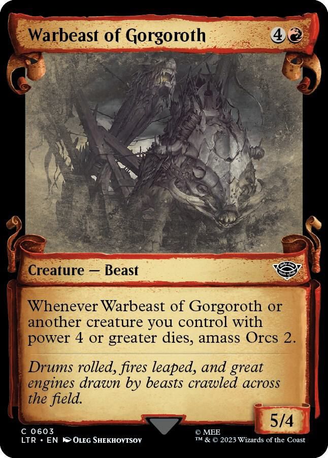 Warbeast of Gorgoroth (Showcase Scrolls) -Foil- Universes Beyond: The Lord of the Rings: Tales of Middle-earth (LTR) Universes Beyond: The Lord of the Rings: Tales of Middle-earth