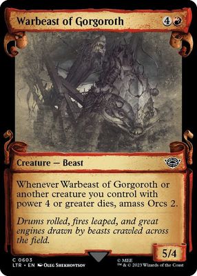 Warbeast of Gorgoroth (Showcase Scrolls) -Foil- Universes Beyond: The Lord of the Rings: Tales of Middle-earth (LTR) Universes Beyond: The Lord of the Rings: Tales of Middle-earth