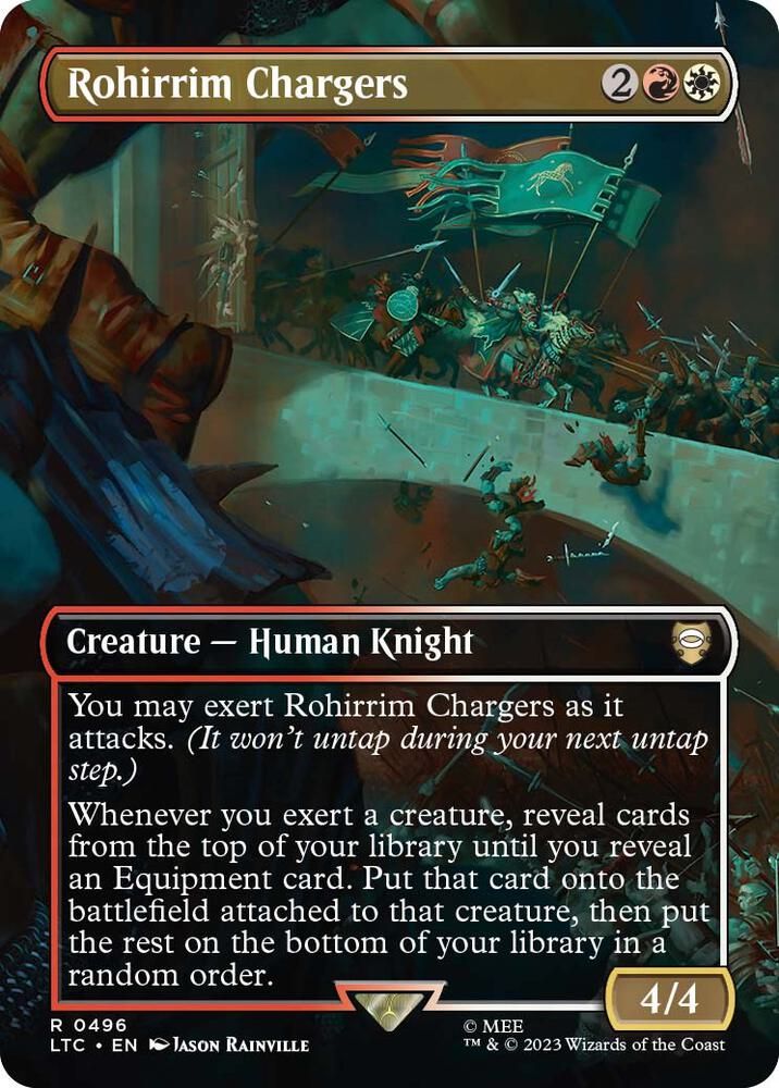Rohirrim Chargers (Borderless) - Commander: The Lord of the Rings: Tales of Middle-earth (LTC) Commander: The Lord of the Rings: Tales of Middle-earth