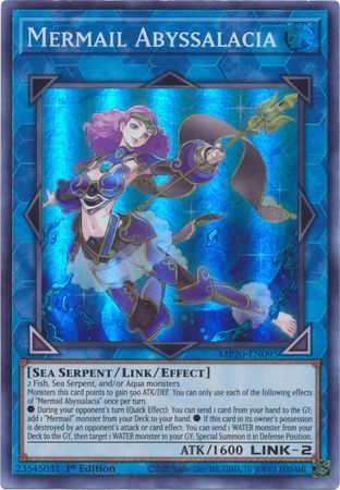 Mermail Abyssalacia - MP20-EN095 - Super Rare 1st Edition 2020 Mega-Tin: Lost Memories 1st Edition Singles *Espanol*