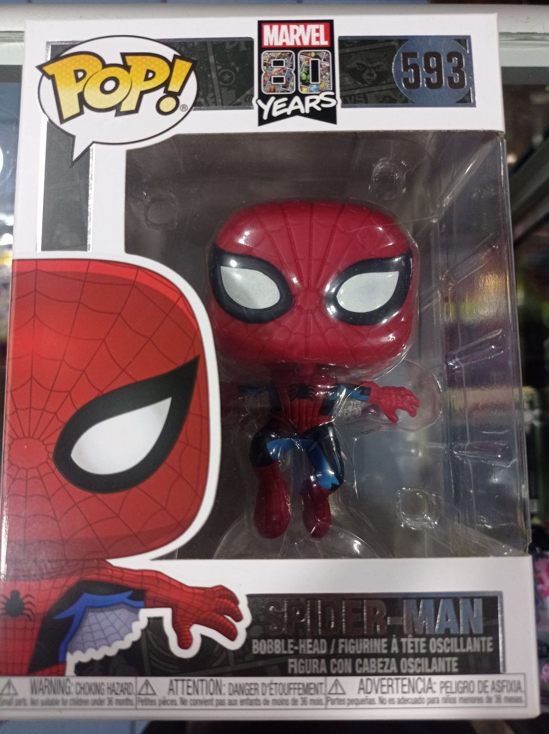 SJ Funko Pop! Marvel 80th Anniversary First Appearance Spider-Man Vinyl Figure 593