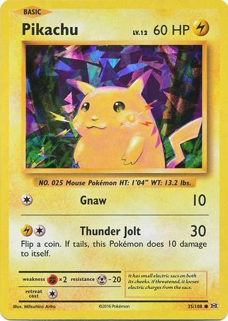 Pikachu - 35/108 - Shattered Holo Rare Pokemon Theme Deck Exclusives