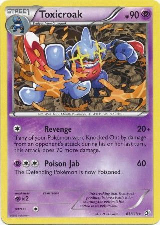 Toxicroak - 63/113 - Rare Black &amp; White 11: Legendary Treasures Singles