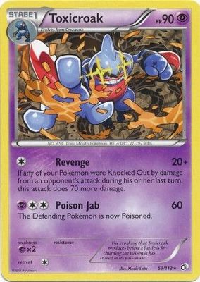 Toxicroak - 63/113 - Rare Black &amp; White 11: Legendary Treasures Singles