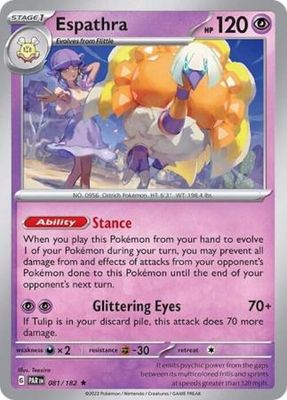 Espathra - 081/182 - Non Holo Rare Pokemon Theme Deck Exclusives