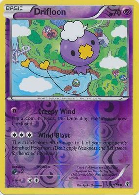 Drifloon - 34/101 - Common Reverse Holo Black &amp; White 10: Plasma Blast Reverse Holo Singles