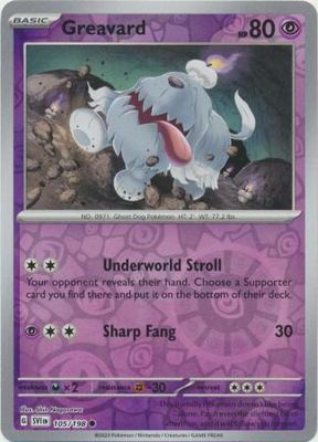 Greavard - 105/198 - Common Reverse Holo Scarlet &amp; Violet (Base Set) Reverse Holo Singles