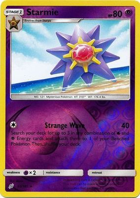 Starmie - 65/181 - Rare Reverse Holo Sun &amp; Moon: Team Up Reverse Holo Singles