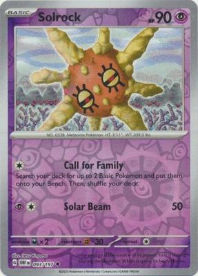 Solrock - 093/197 - Uncommon Reverse Holo Scarlet &amp; Violet: Obsidian Flames Reverse Holo Singles