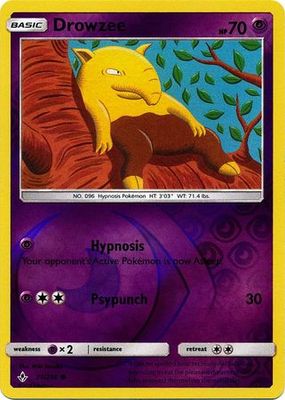 Drowzee - 71/214 - Common Reverse Holo Sun &amp; Moon: Unbroken Bonds Reverse Holo Singles
